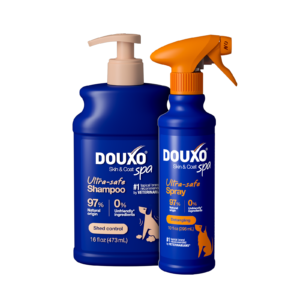 DOUXO Skin & Coat SPA Shed Control Shampoo & DOUXO Skin & Coat SPA Detangling Spray Bundle