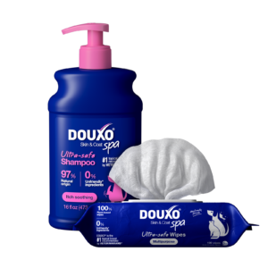DOUXO Skin & Coat SPA Sensitive skin Soothing Shampoo & Multipurpose Wipes Bundle