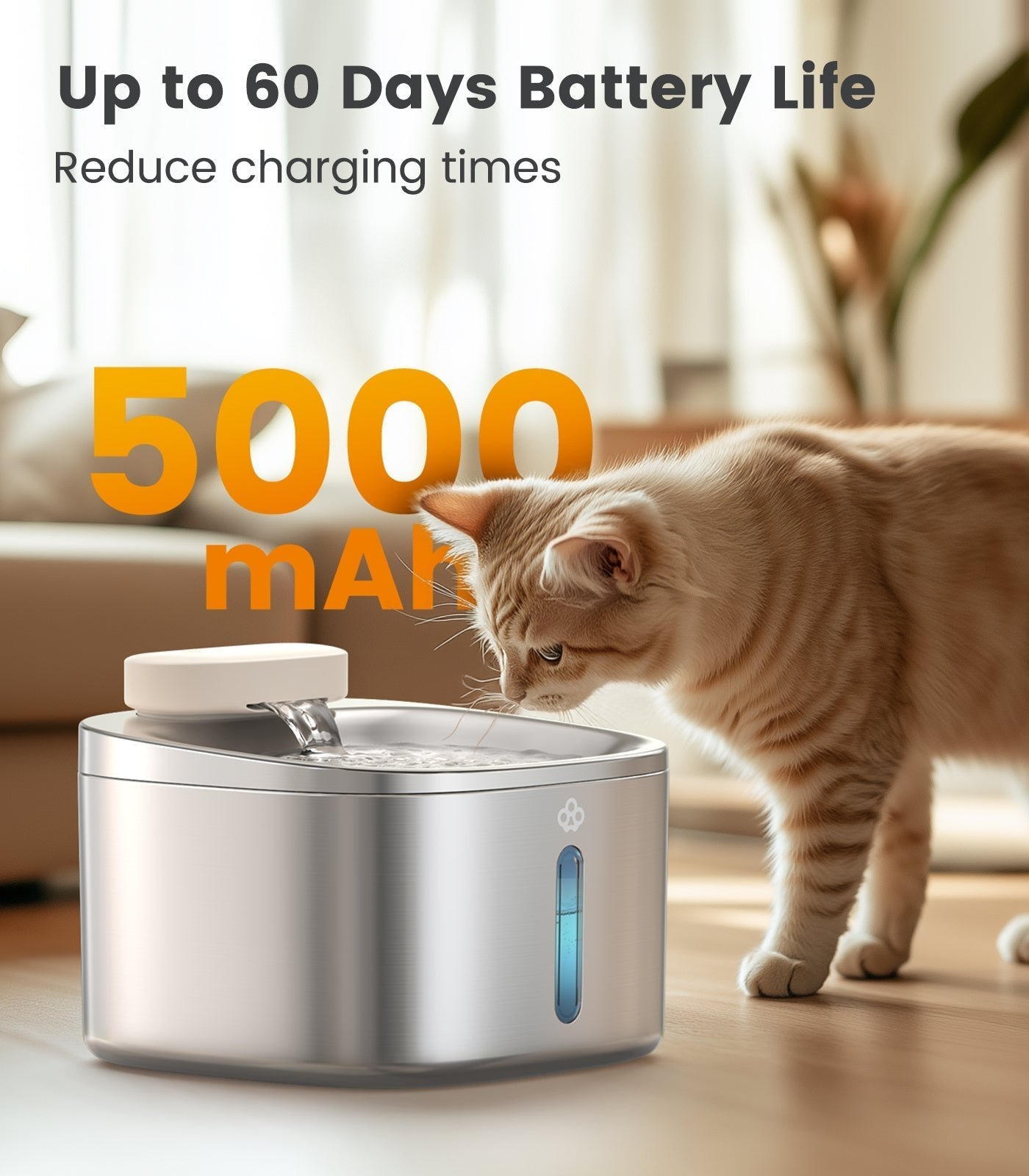 Oneisall 3.5L Cordless Pet Water Fountain Battery Module and Control Panel Replacement - Image 2