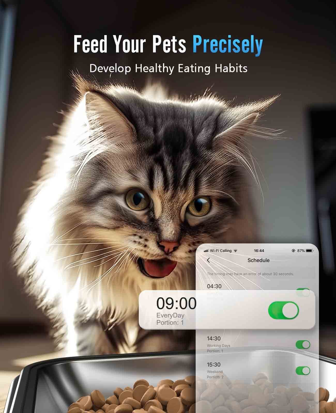 Oneisall 5L Automatic Cat Feeder with APP Control & 7L Pet Water Fountain Set - Image 6