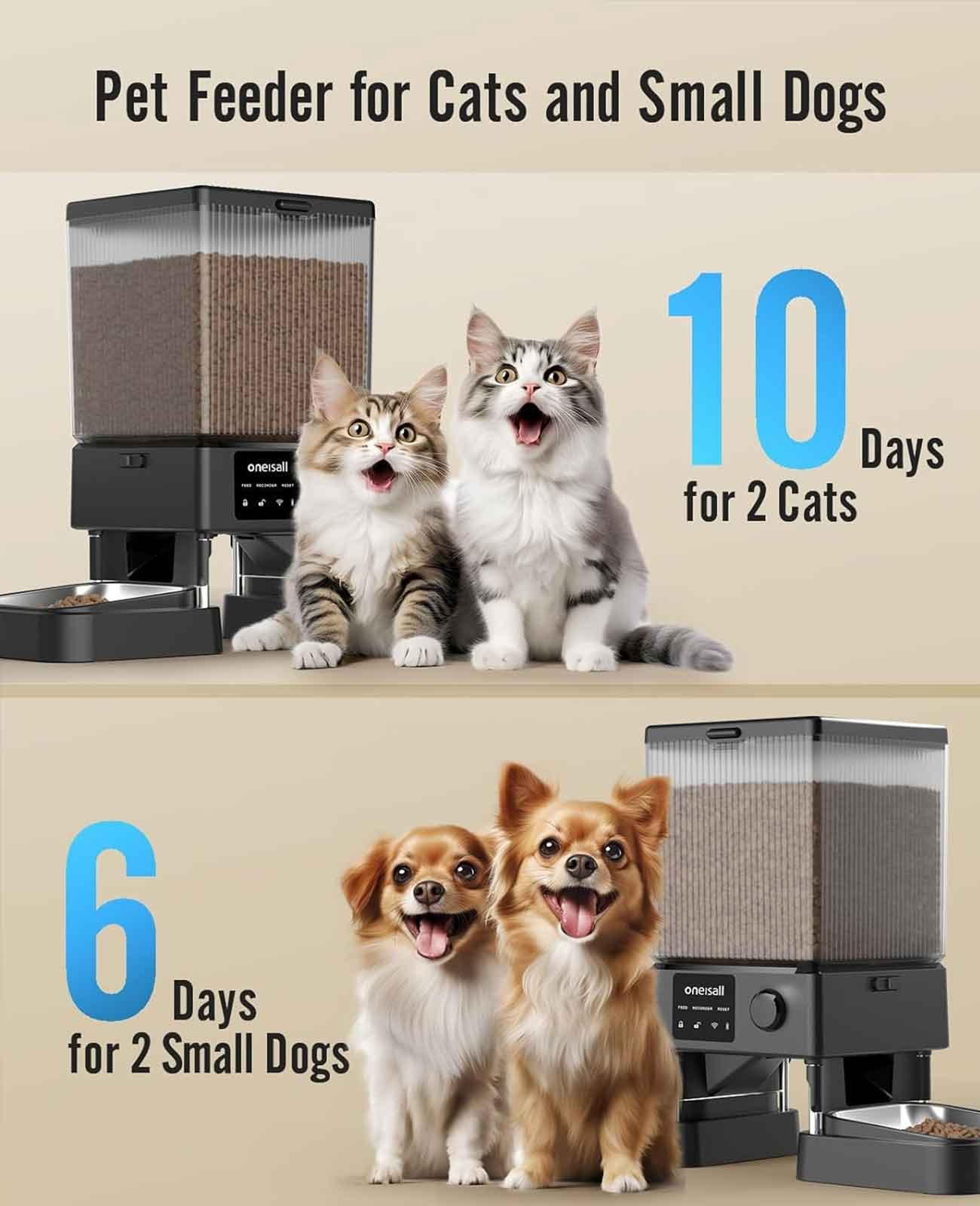 Oneisall 5L Automatic Cat Feeder with APP Control & 7L Pet Water Fountain Set - Image 7