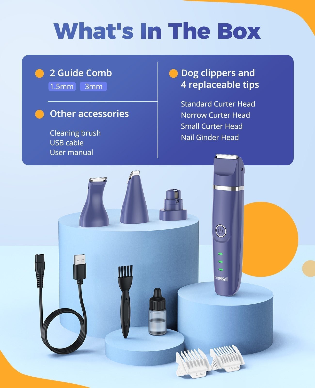 Oneisall N12 4 in 1 Dog Grooming Kit - Image 8