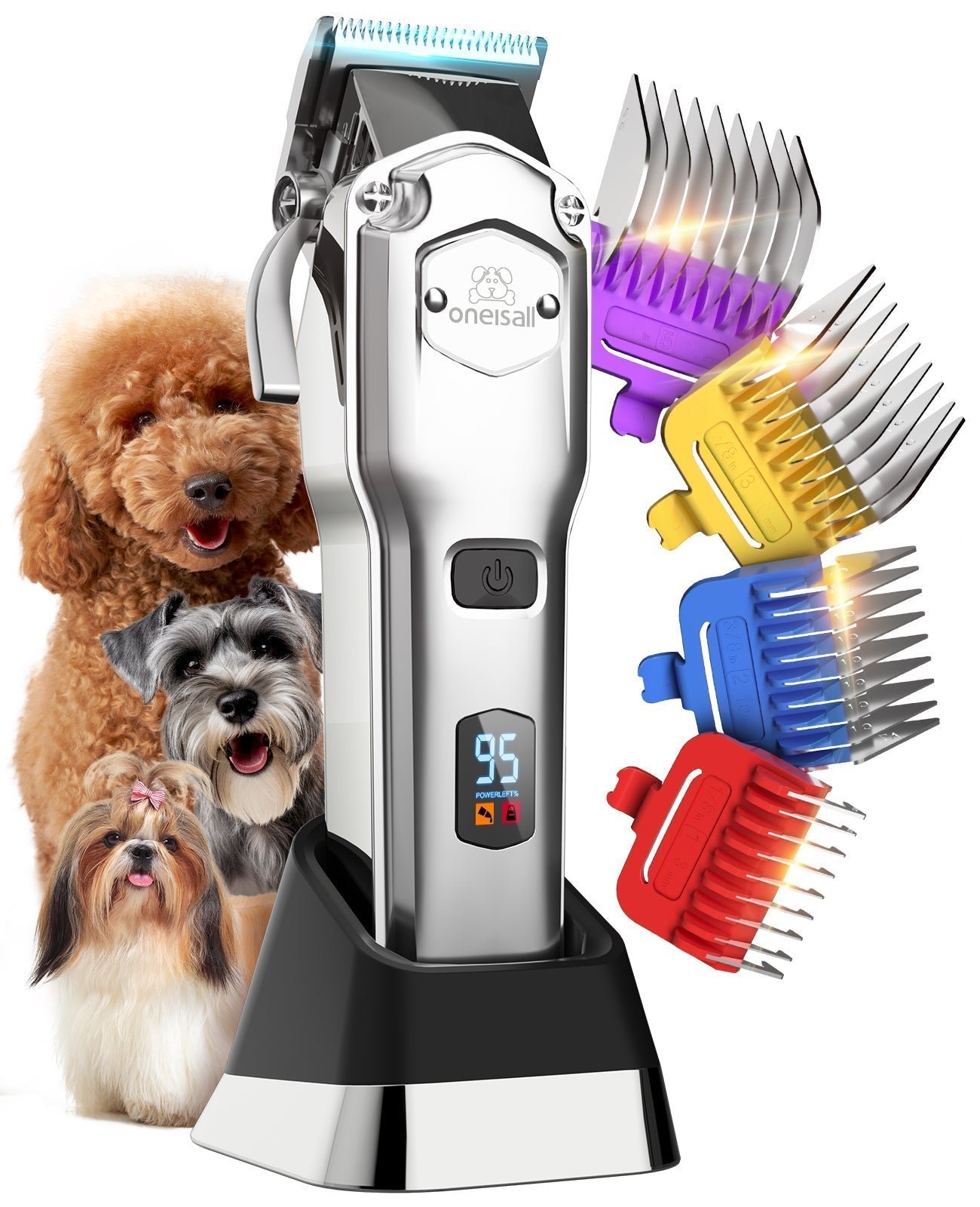 Oneisall RFC-676 Pro Dog Clippers with Detachable Metal Combs - Image 2