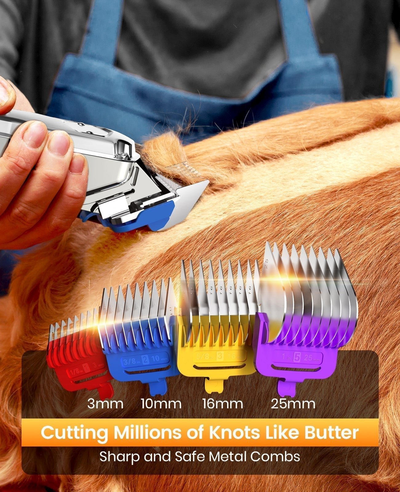 Oneisall RFC-676 Pro Dog Clippers with Detachable Metal Combs - Image 4